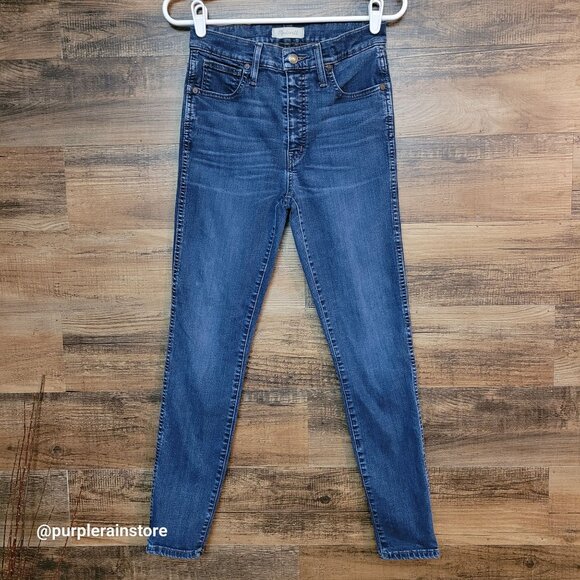 Madewell Jeans 27 Skinny 10" High Rise Hayes Wash F4684 Tummy Control Stretch - Picture 1 of 13